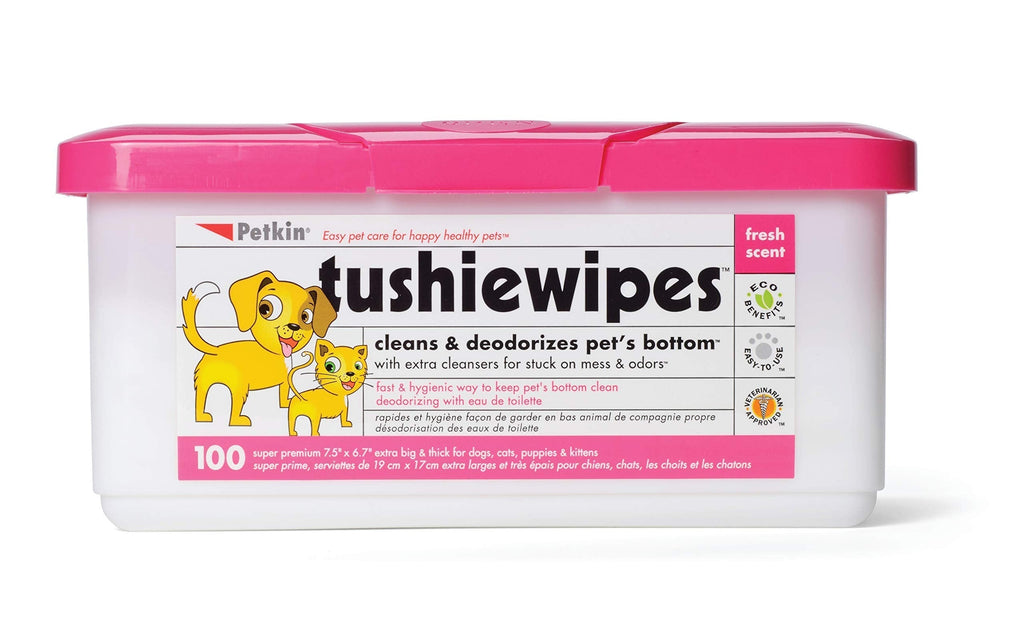 Petkin Tushie Wipes - 100Pcs - PawsPlanet Australia
