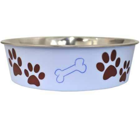 Loving Pets Stainless Steel Bella Dog Bowl Non-Slip Dishwasher Safe & Bacteria Resistant Metallic Pet Dish - Murano Blue - Medium (796 ml) - PawsPlanet Australia