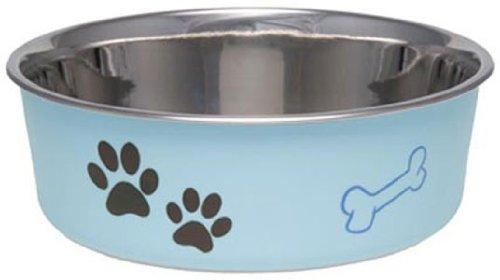 Loving Pets Stainless Steel Bella Dog Bowl Non-Slip Dishwasher Safe & Bacteria Resistant Metallic Pet Dish - Murano Blue - X-Large (1.8 Litre) XL - PawsPlanet Australia