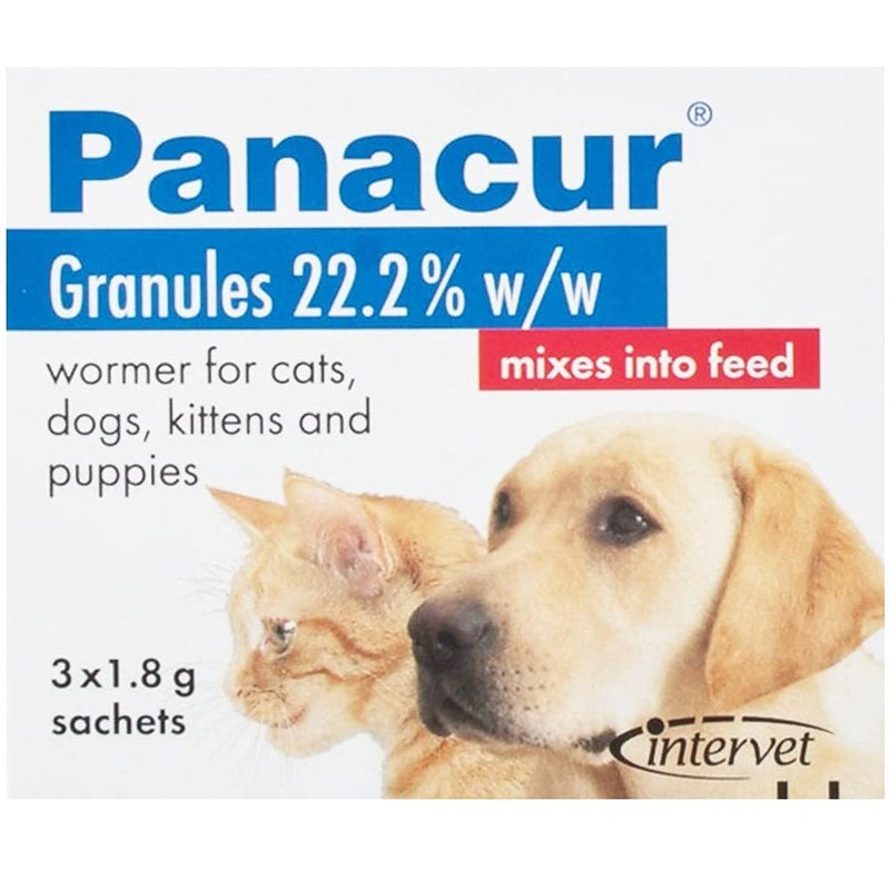 Panacur Granules Wormer for Cats and Dogs- 3 sachets of 1.8 g each - PawsPlanet Australia
