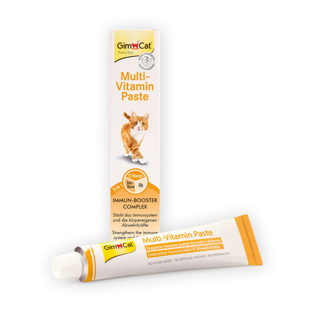 GimCat Multi-Vitamin Paste - This healthy cat snack activates and strengthens the immune system - 1 tube 50 g (Pack of 1) - PawsPlanet Australia