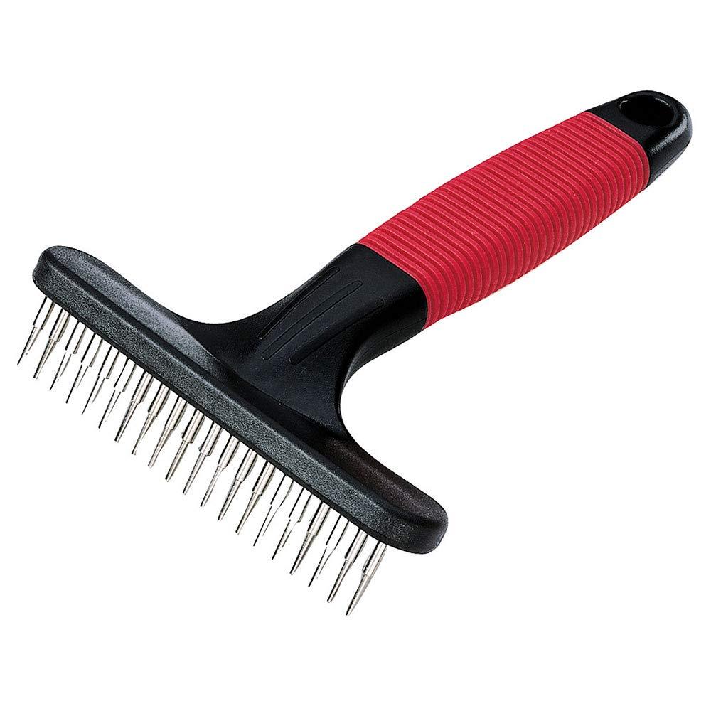 Ferplast Rake comb for dogs GRO 5872, Rounded rotating teeth, Ideal for undercoat of medium and long haired animals, 15,5 x 11 x h 3,3 cm - PawsPlanet Australia