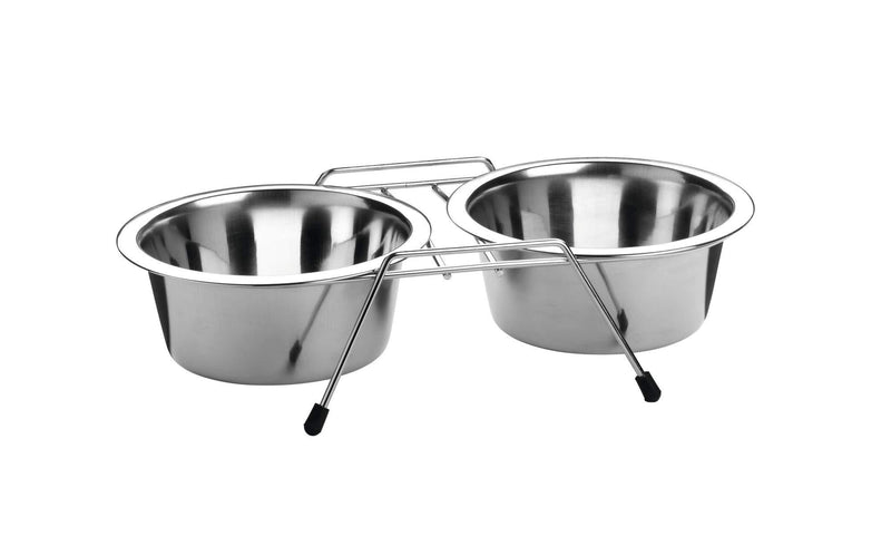 HUNTER Double Bowl Stainless Steel Double silber 440 ml - PawsPlanet Australia