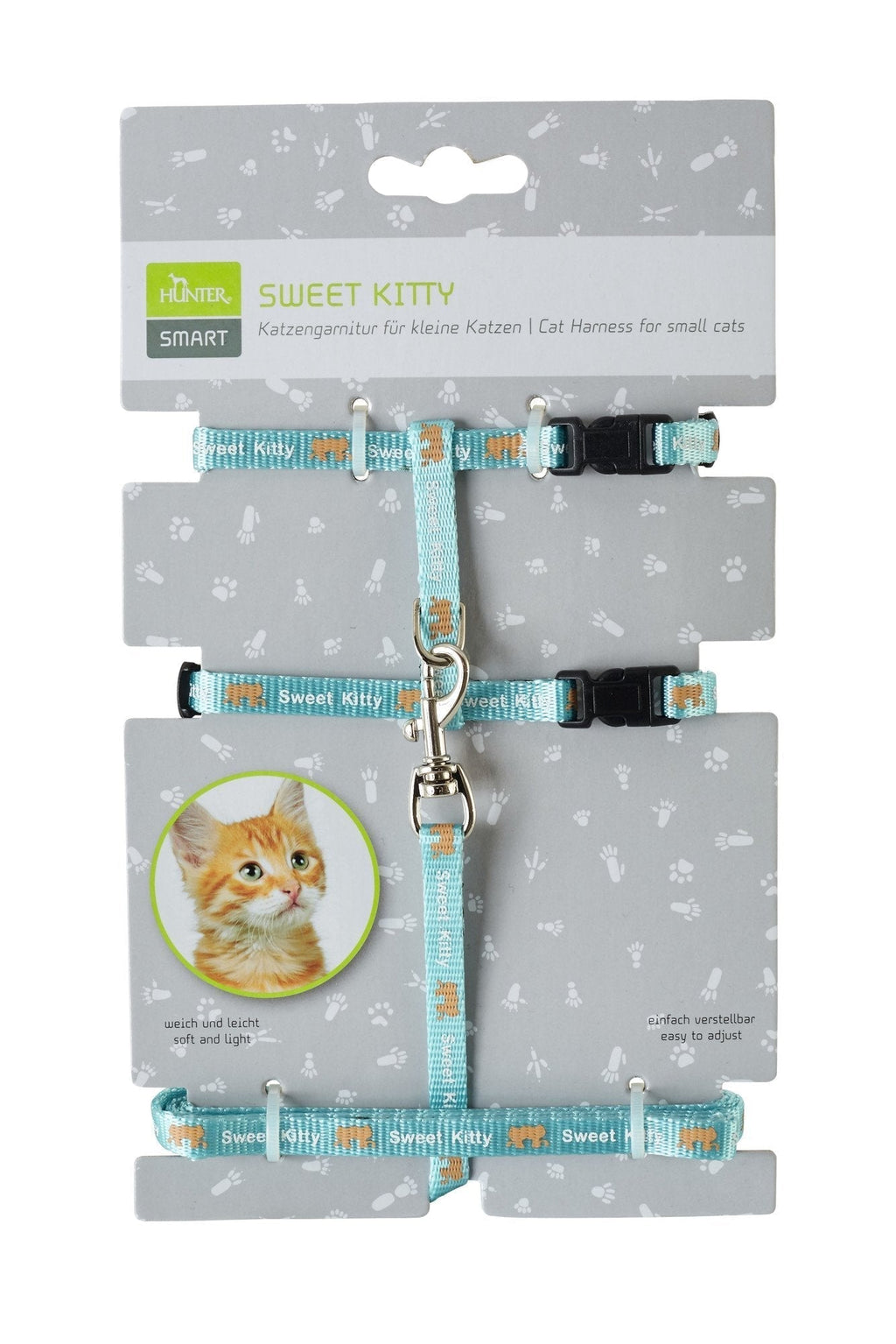 Hunter Sweet Kitty Puppy and Cat Harness, Nylon light blue - PawsPlanet Australia