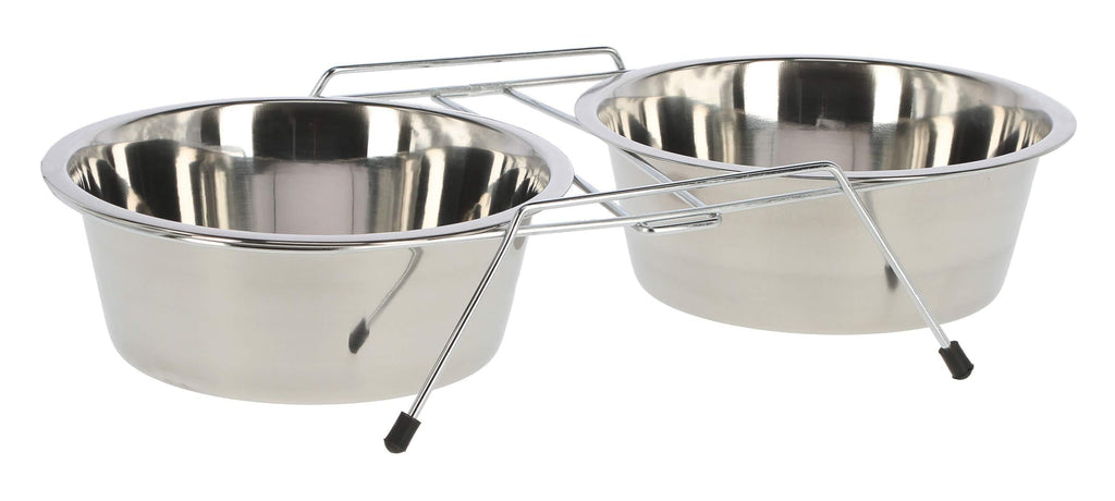 Kerbl Metal Twin Feeder includes 2 Bowls, 450 ml - PawsPlanet Australia