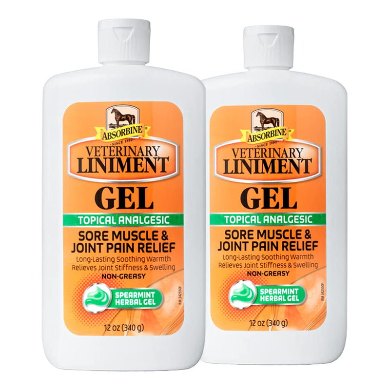 Absorbine Veterinary Liniment Squeeze Bottle Gel, 12 oz, Pack of 2 - PawsPlanet Australia