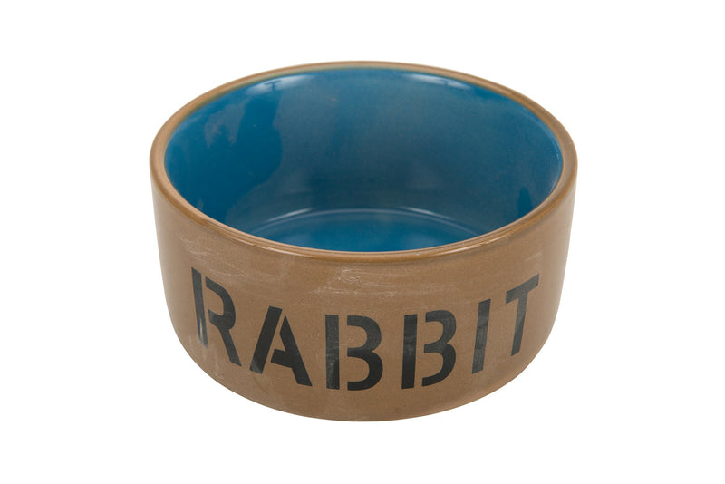 Beeztees 801482 Ceramic Bowl for Rabbit, Blue/Beige, 11.5 cm - PawsPlanet Australia