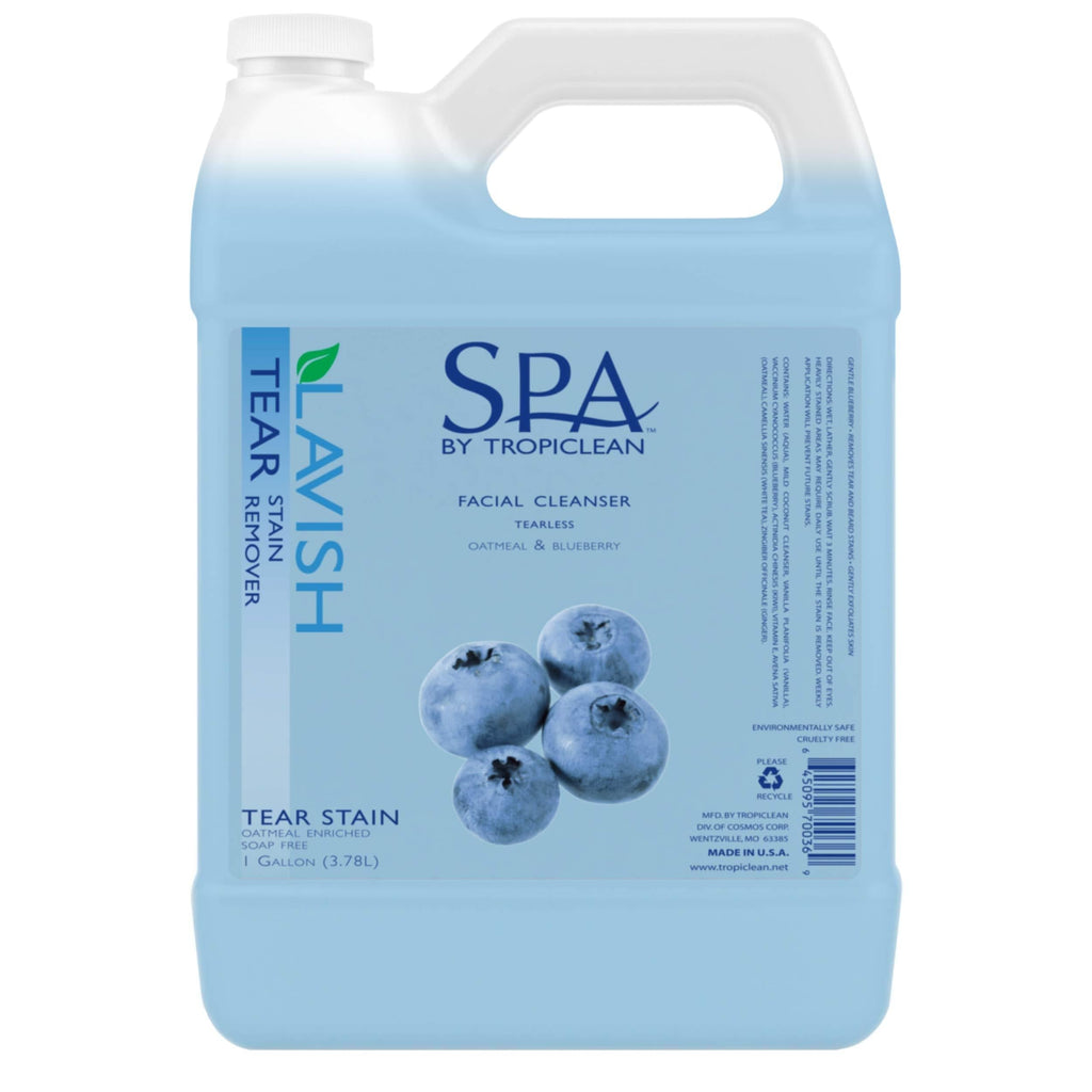 SPA by TropiClean Tear Stain Remover for Pets - Cleansing - Soothes, Exfoliates, Hydrates ; For Dogs and Cats ; Environmentally Safe, Cruelty Free - Oatmeal and Blueberry, 3.78 L 3.78 l (Pack of 1) - PawsPlanet Australia