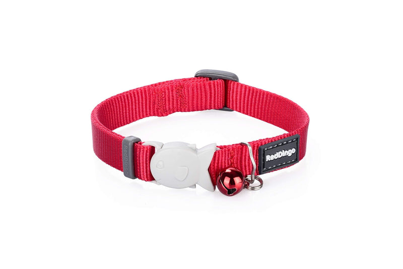 Red Dingo Plain Cat Collar, 12 mm, Neck Size 20 - 32 cm, Classic Red S - PawsPlanet Australia