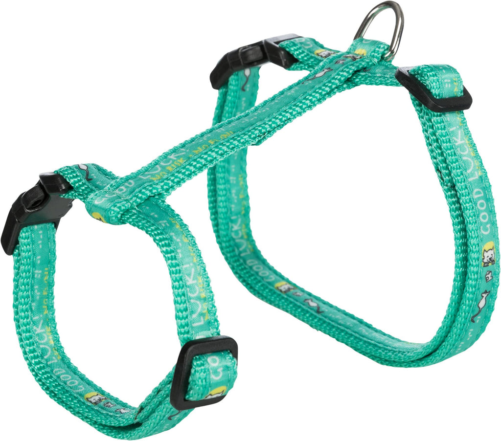 Trixie 41893 Cat Set of Harness and Lead for Large Cats Nylon Patterned 34 - 57 cm / 13 mm(Assorted Colors) 34-57 cm/13 mm - PawsPlanet Australia