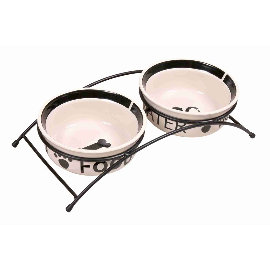 Trixie Eat on Feet Two Ceramic Dog Bowl Set, 0.6 Litre - PawsPlanet Australia