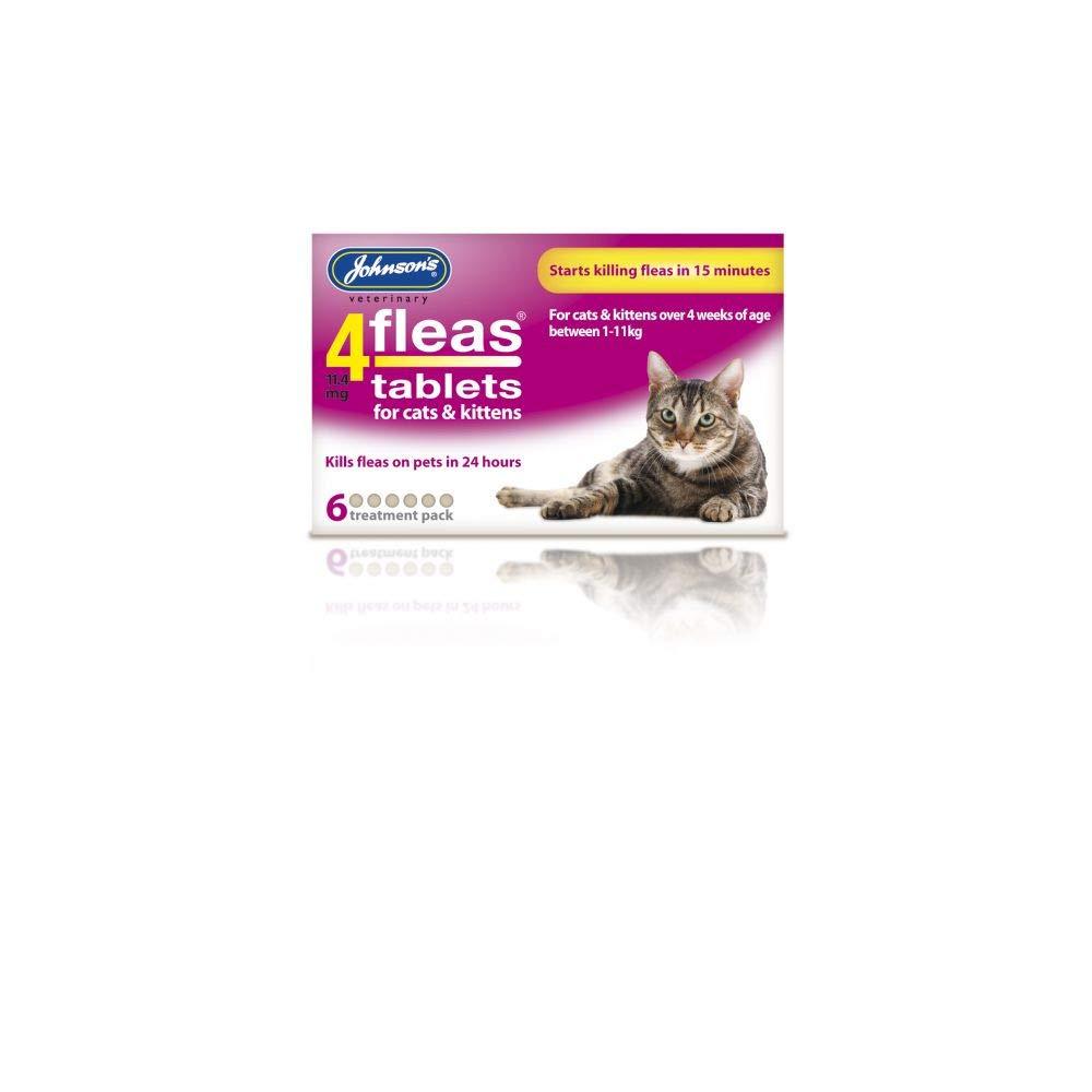Johnsons 4Fleas Tablets for Cats and Kittens, 6 Treatment Pack - PawsPlanet Australia