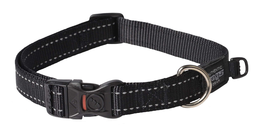 Rogz Fanbelt Collar Reflective, Black - PawsPlanet Australia