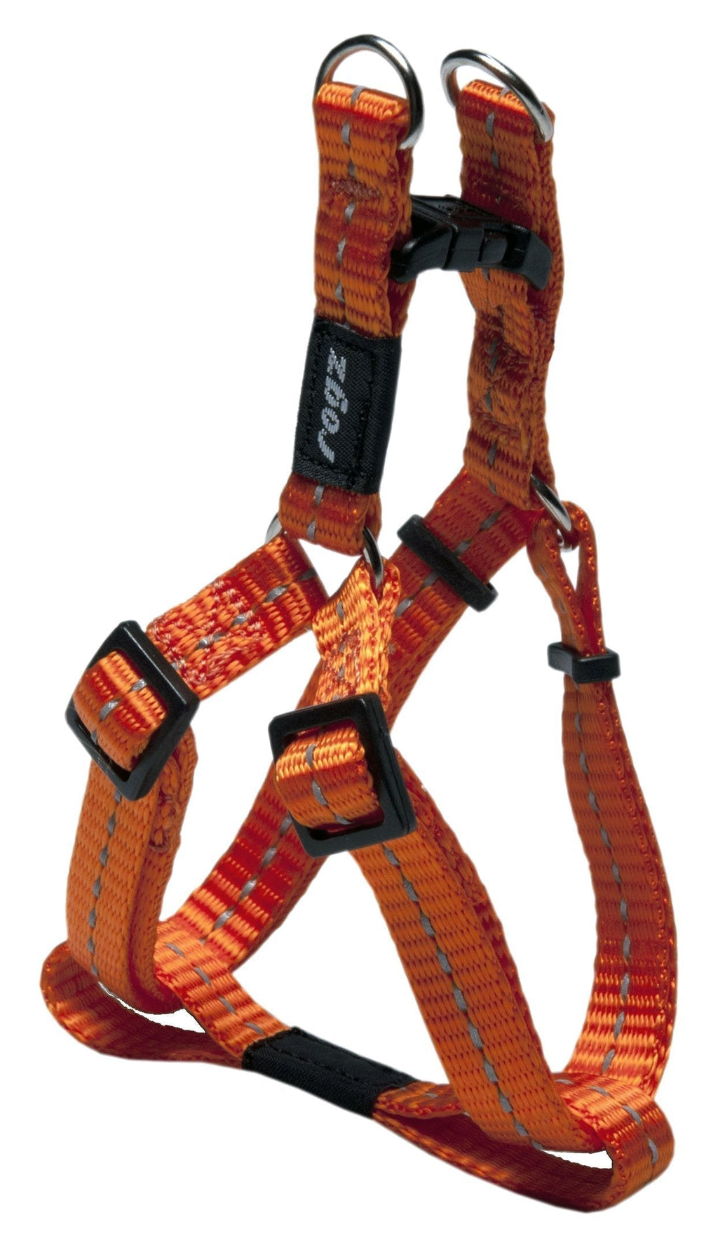 Reflective Step-in Adjustable Harness for Small Dogs; matching collar and lead available, Orange - PawsPlanet Australia