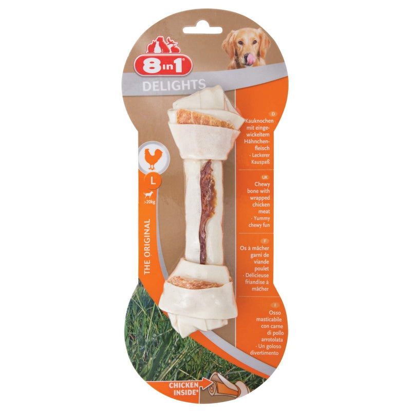 8in1 Delights Chicken Chew Bone L, healthy chew snack for large dogs, 1 piece 1 Count (Pack of 1) - PawsPlanet Australia