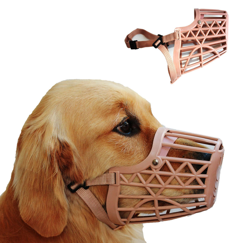 Basket Cage Dog Muzzle Size 6 -X Large - Adjustable Straps - BEIGE, by Pet Supply City (Size 6, Beige) Size 6 – Snout Circumference – 13” - PawsPlanet Australia