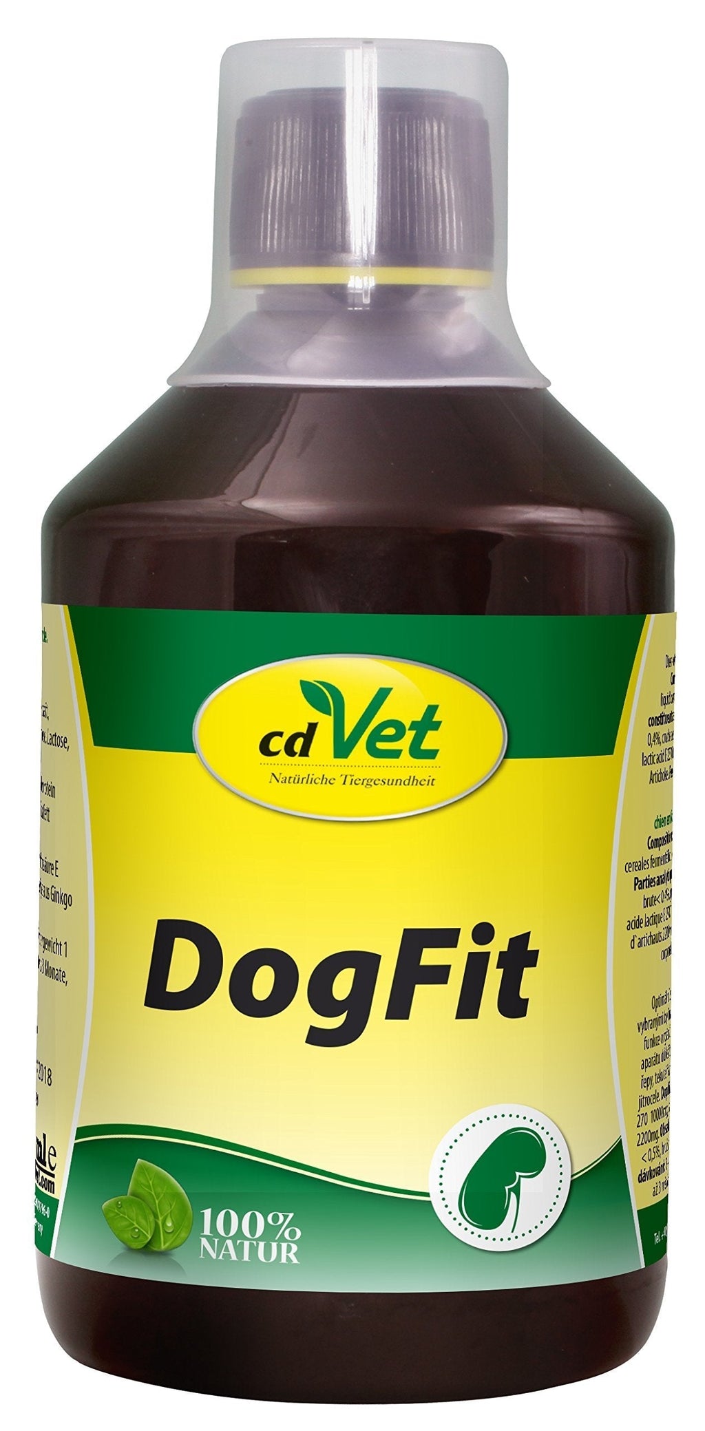 cdVet Naturprodukte DogFit 500 ml - Dog - liquid complementary feed - care of detoxification organs + digestive organs - supply of vitamins + herbs - optimal condition - - PawsPlanet Australia