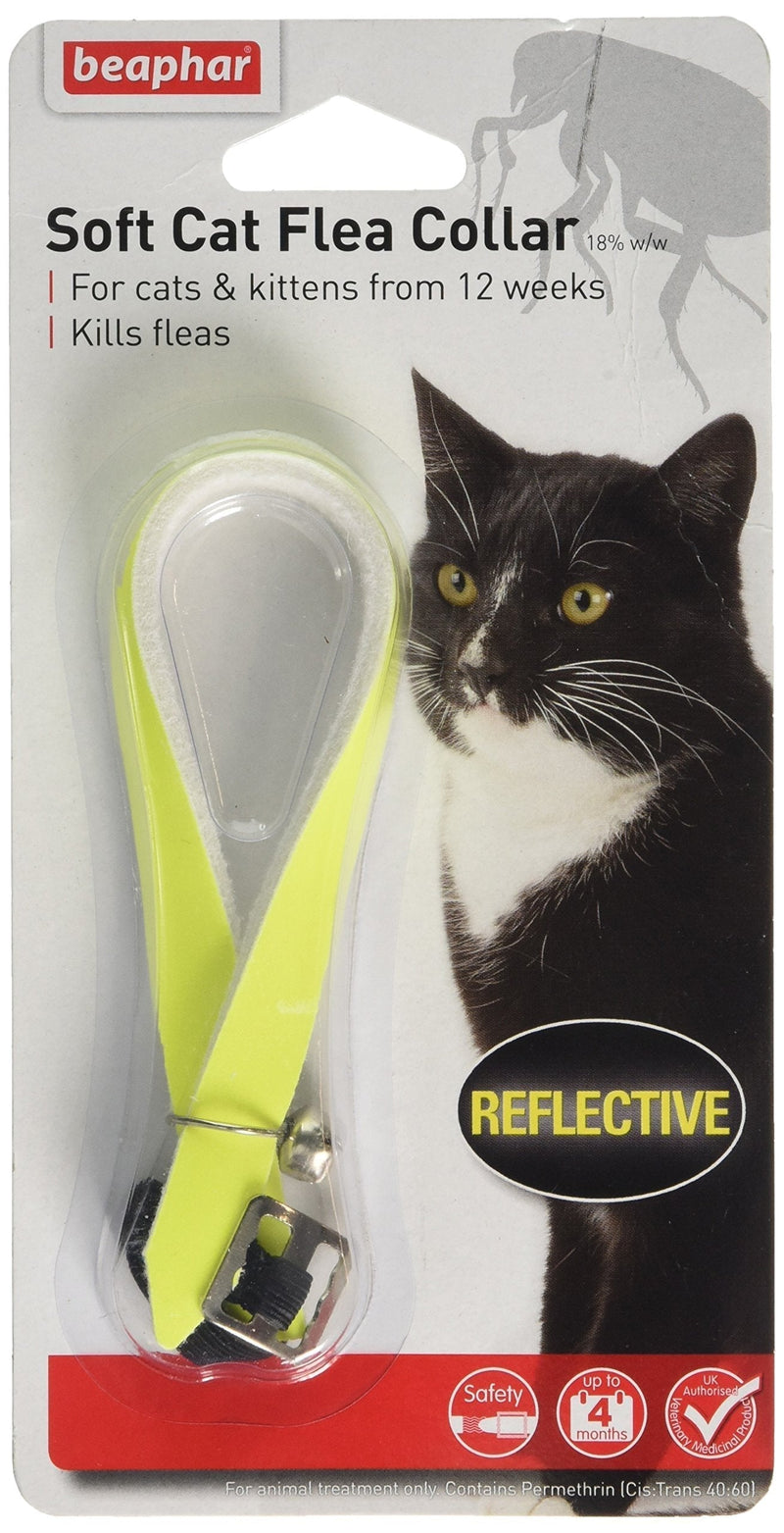 Beaphar Cat Flea Reflective Collar, Yellow Pack of 1 - PawsPlanet Australia