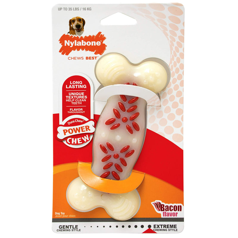 [Australia] - Nylabone Power Chew Action Ridges Chew Toy Medium/Wolf - Up to 35 lbs. None 