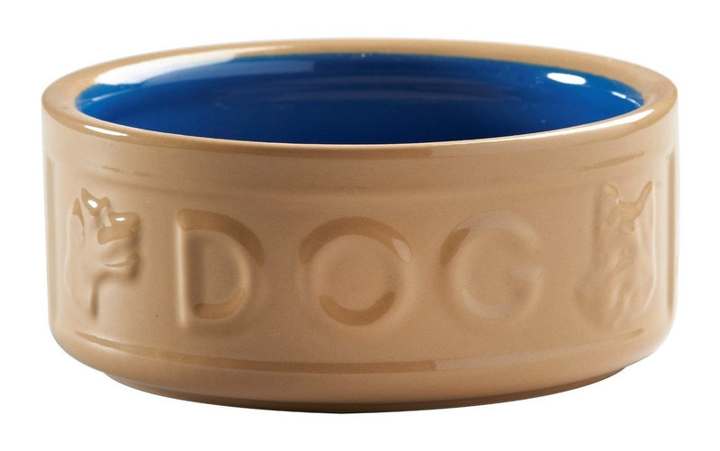 Mason Cash Lettered Dog Bowl, 6-Inch, Cane & Blue - PawsPlanet Australia