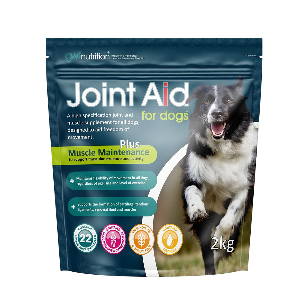 GWF Nutrition Joint Aid for Dogs Hip & Joint Supplement for Dogs to Support Active and Ageing Joints and Muscles All Ages and Breeds 2 kg Pouch 2 kg (Pack of 1) - PawsPlanet Australia