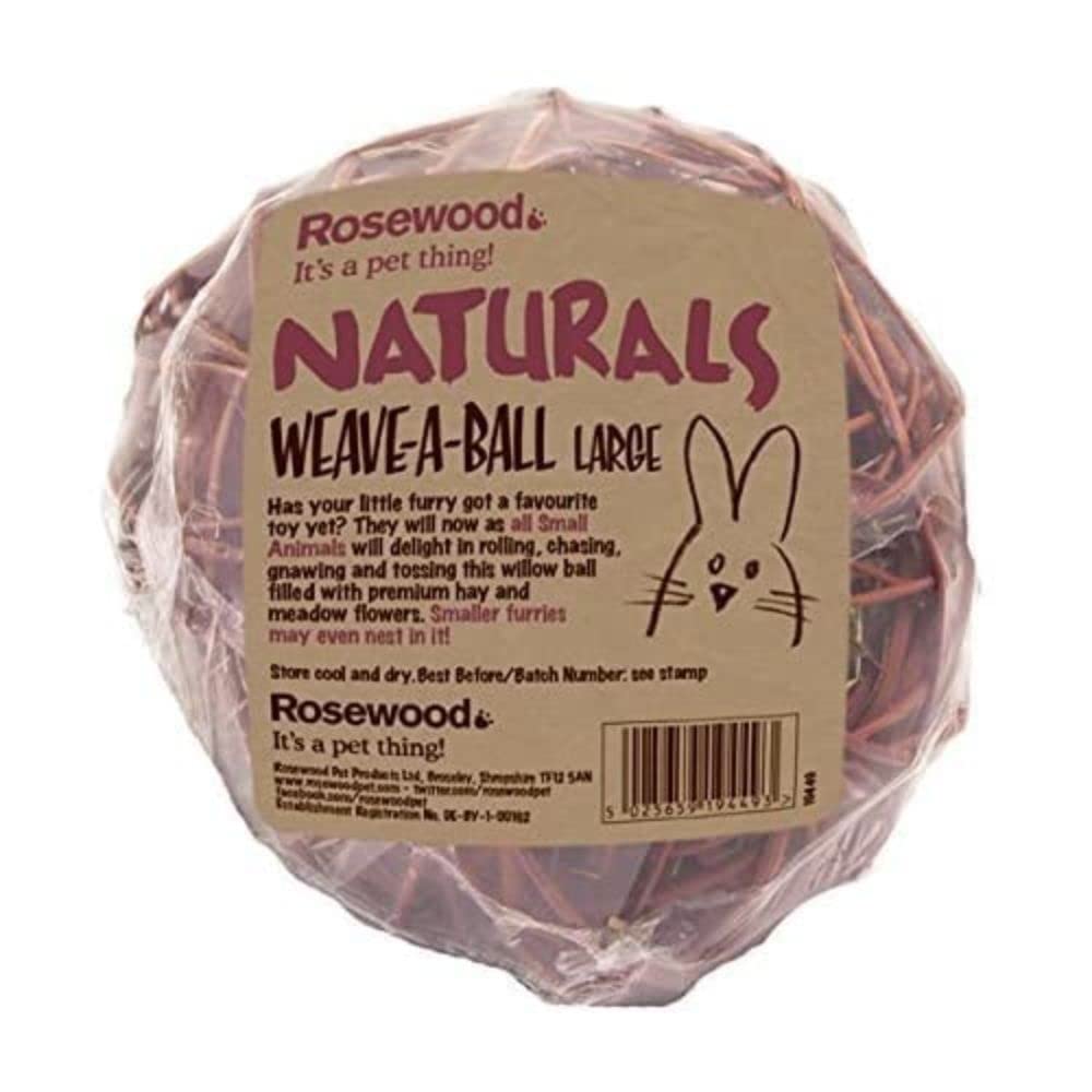 Rosewood Naturals Edible Gnaw Weave-A-Ball, Large, Clear L (Pack of 1) - PawsPlanet Australia