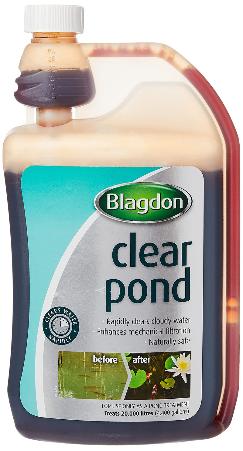 Blagdon Clear Pond, Clears Dirty Green/Brown Water Quickly, Natural, Safe, 1L, Treats 20,000 Litres of Water 1000 ml - PawsPlanet Australia