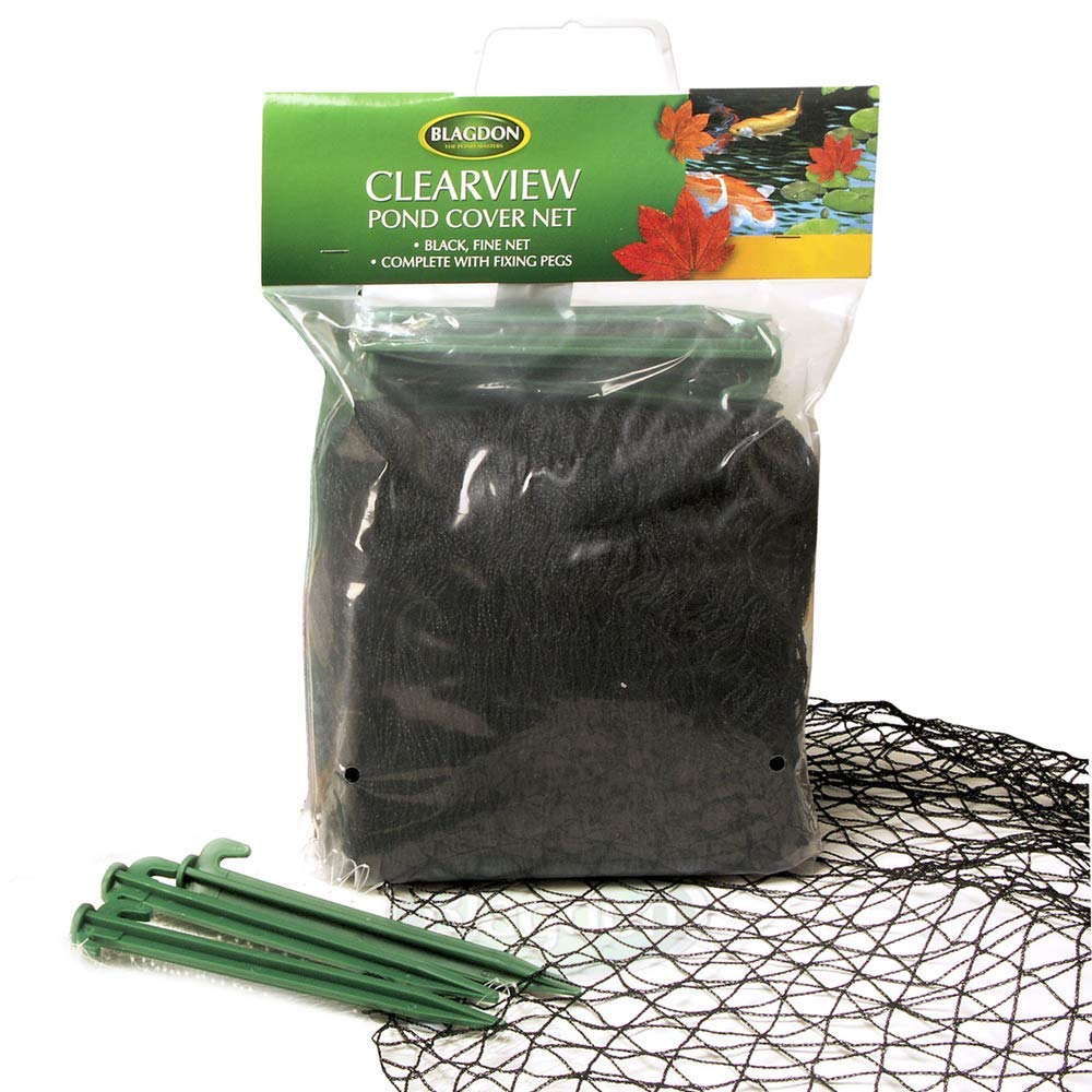 Blagdon 1022385 Clearview Pond Cover Net, Strong Double Weave, Black, Fine, With Pegs, 4 m x 3 m (13' 6" x 10'), Protects Pond - PawsPlanet Australia