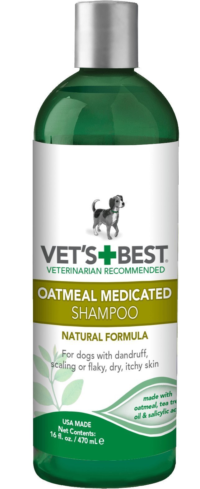 Vet's Best Medicated Oatmeal Shampoo for Dogs |Soothes Dog Dry Skin, Cleans, Moisturizes, and Conditions Skin and Coat , 470ml - PawsPlanet Australia