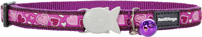 Red Dingo Breezy Love Patterned Cat Collar, 12 mm, Neck Size 20 - 32 cm, Purple - PawsPlanet Australia