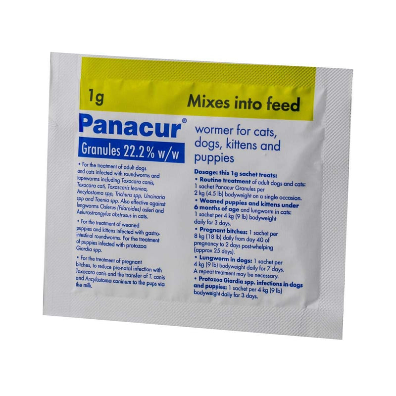 Panacur 22% Granules for Cats & Dogs, 1g, 3 sachets - PawsPlanet Australia