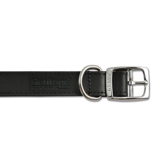 Ancol Heritage Leather Collar Black 26-31cm Size 2 35 cm - PawsPlanet Australia