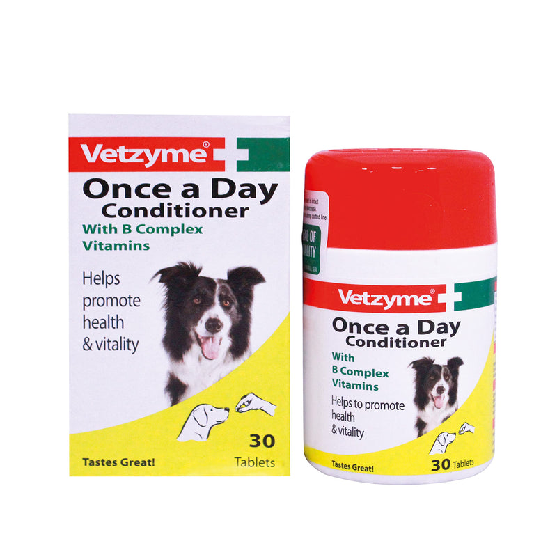 Vetzyme | Once A Day Conditioning Tablets for Dogs, with B Complex Vitamins | Helps Promote Health & Vitality (30 Tablets) - PawsPlanet Australia