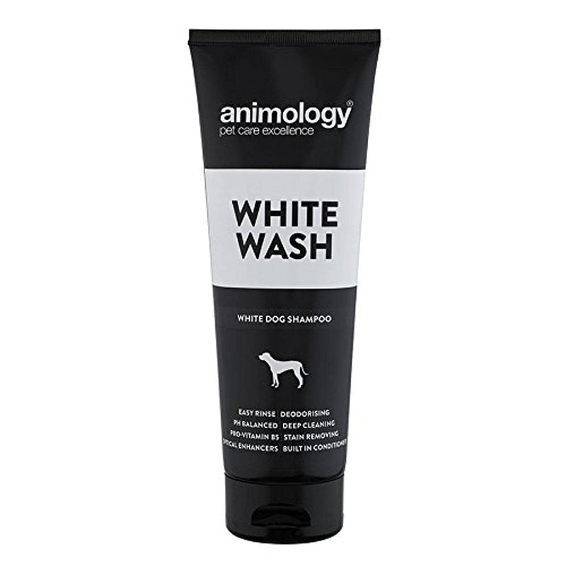 ANIMOLOGY White Wash Shampoo  Dog Coat Enhancer Formula  Dog Shampoo for Dirt and Dust Removal  Reduces Irritation Chance - Pet Shampoo with Dog Conditioners and Vitamin B5 for a Pleasant Dog Bath- 250ml - PawsPlanet Australia