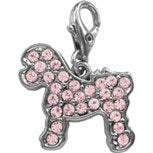 Bichon Frise dog pink crystal clip on charm - PawsPlanet Australia