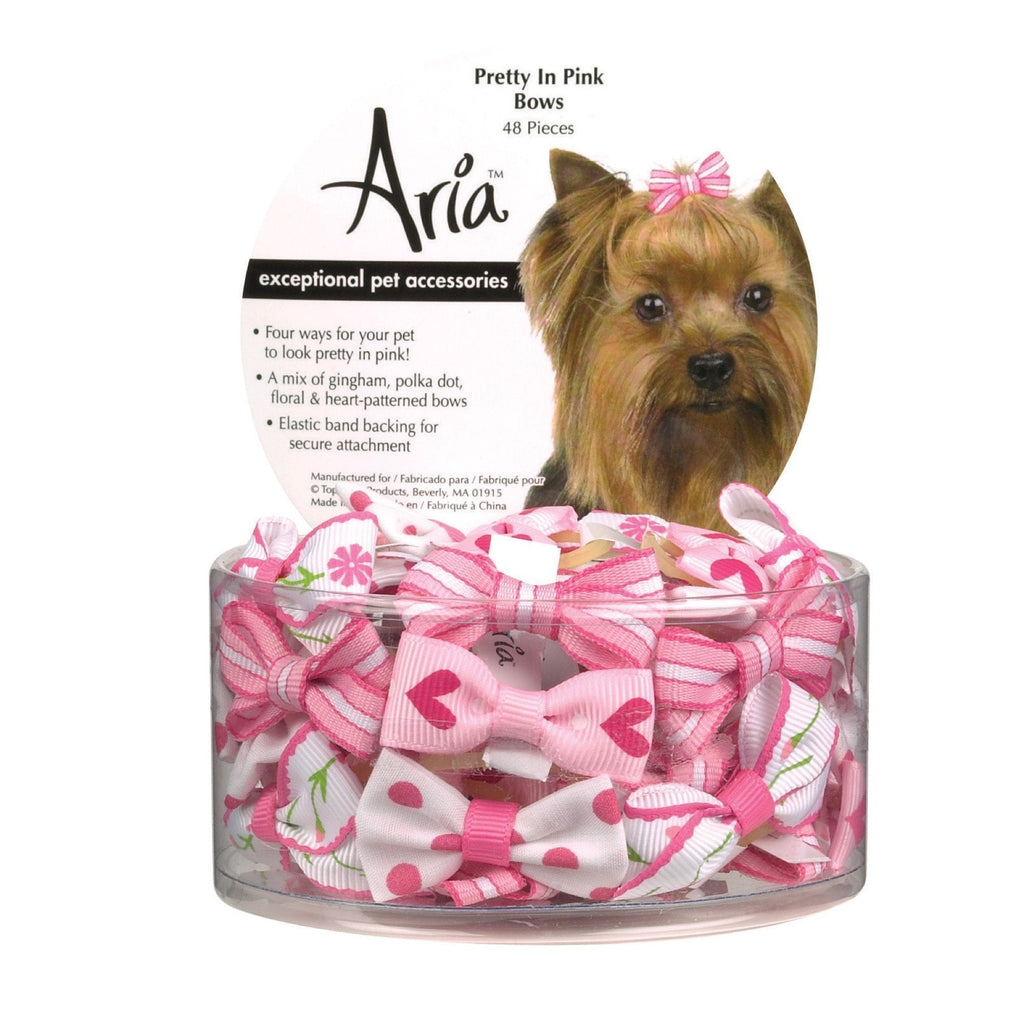 Pretty in Pink Dog Hair Bow (Pack 4) (PEDS)(DT0903) - PawsPlanet Australia