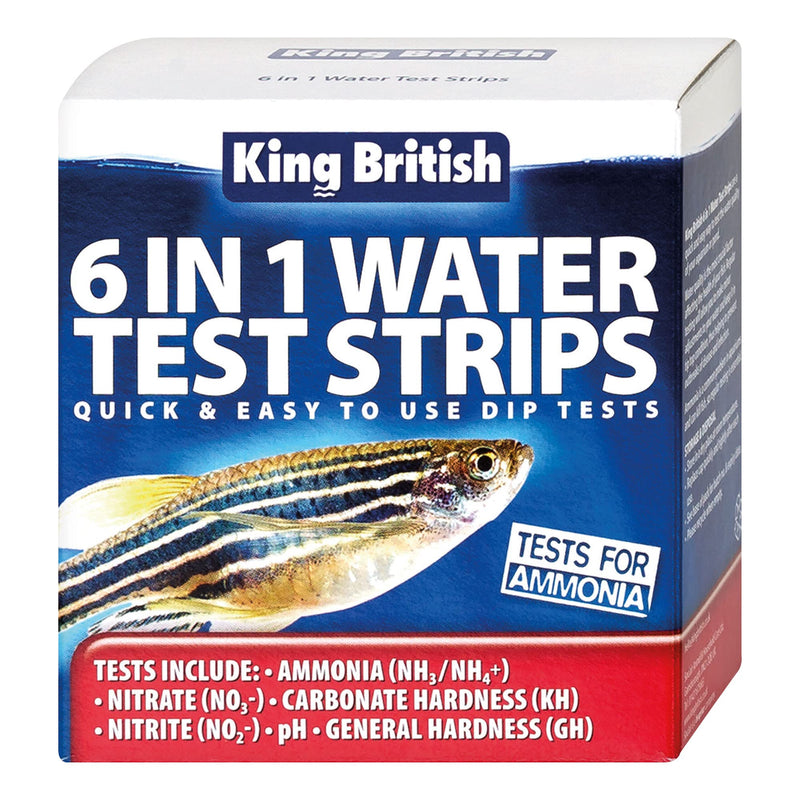 King British Test Strips 6 in 1 for Aquariums and Ponds blue - PawsPlanet Australia