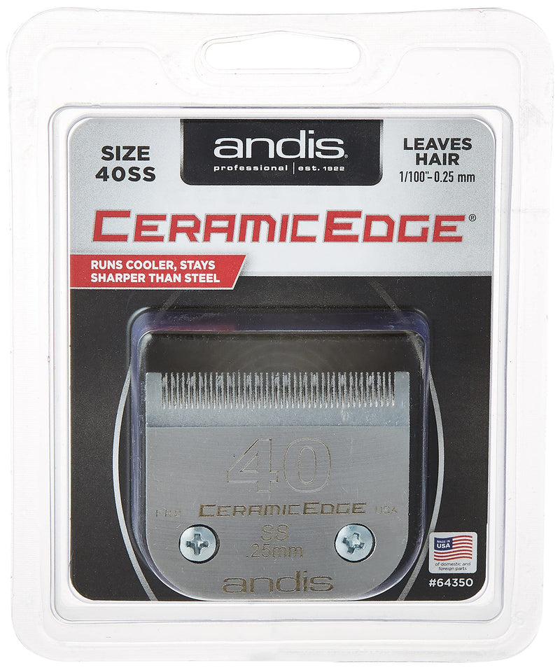 Andis CeramicEdge Carbon-Infused Steel Pet Clipper Blade, Size-40SS, 1/100-Inch Cut Length (64350) - PawsPlanet Australia