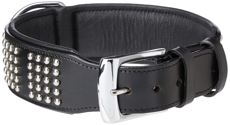 Nobby Vinto Leather Dog Collar, 60 cm Length x 50 mm Width, Black - PawsPlanet Australia