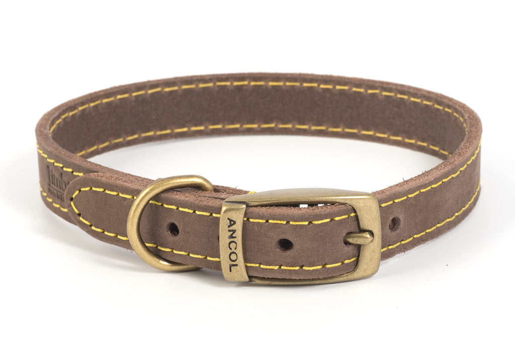 Timberwolf Leather Collar Sable Size 5, To Fit Neck 39-48 cm, Collar Width 2.2 cm - PawsPlanet Australia