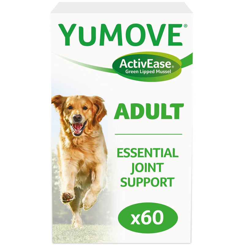 Lintbells | YuMOVE Adult Dog | Hip and Joint Supplement for Stiff Adult Dogs, with Glucosamine, Chondroitin, Green Lipped Mussel | Aged 6 to 8 | 60 Tablets - PawsPlanet Australia