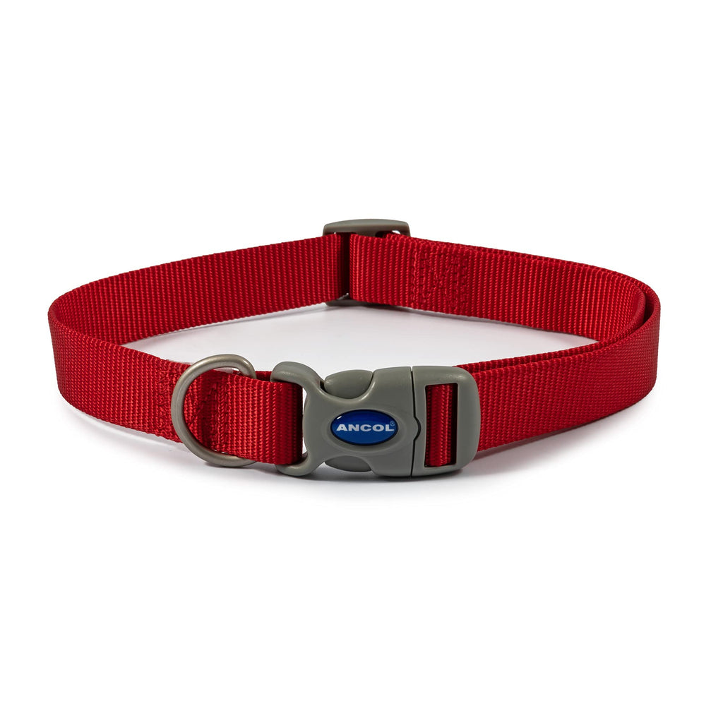 Ancol Viva Adjustable Collar Red, Size 1-2/Small,  Fits neck 20-30cm, Quick Fit, Lightweight, Weather Proof 20-30 cm - PawsPlanet Australia