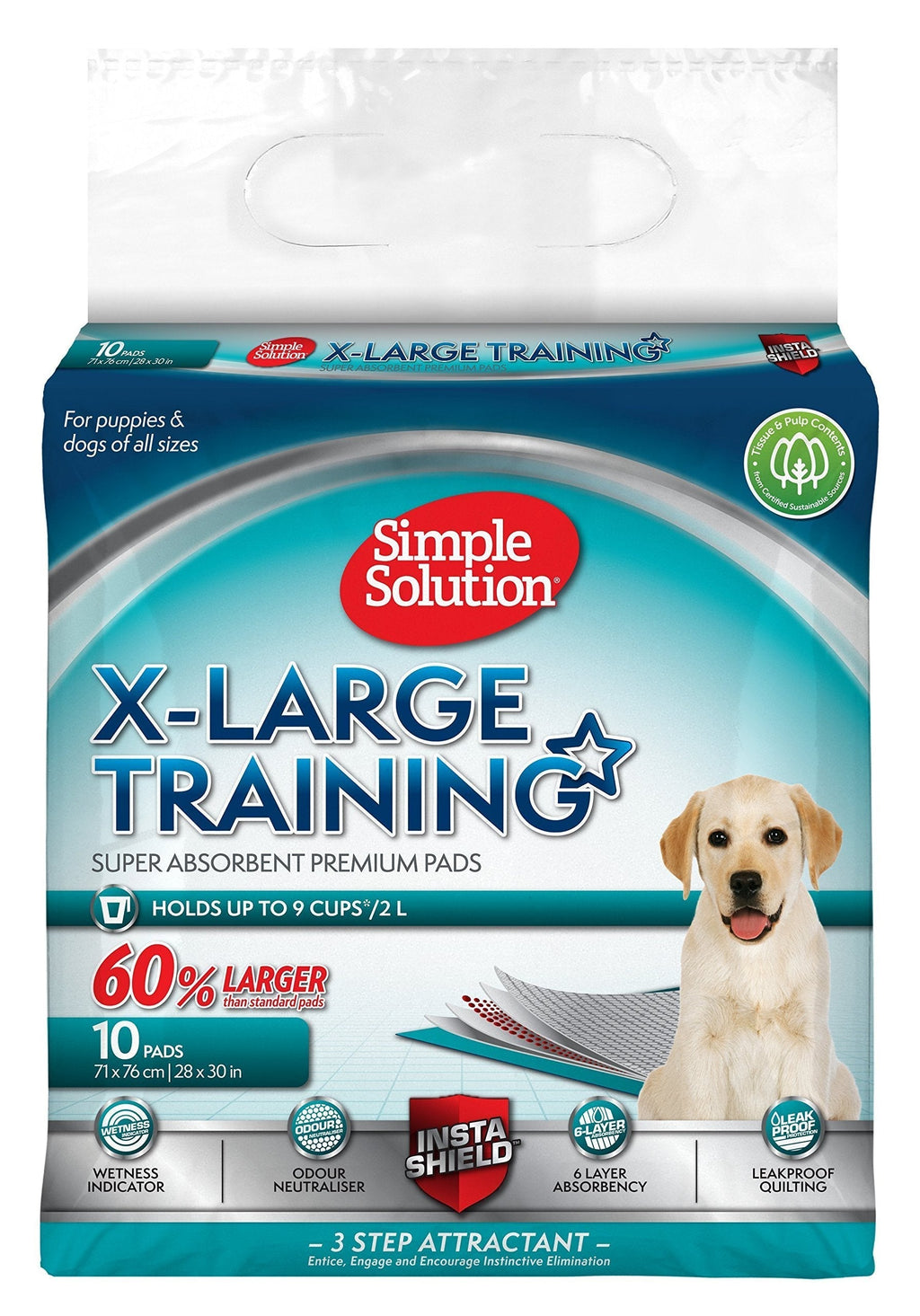 Simple Solution Extra Large Diapers Dog / Puppy Trainers - Pack of 10 XL Puppy Training Pads - PawsPlanet Australia