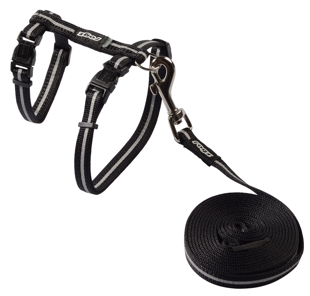 Rogz Catz Alleycat Lead and Harness, Black - PawsPlanet Australia