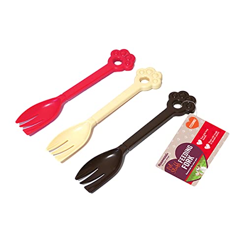 Rosewood Pet Stuff Plastic Feeding Forks, Assorted Colours, 1pc - Colour Chosen at Random - PawsPlanet Australia