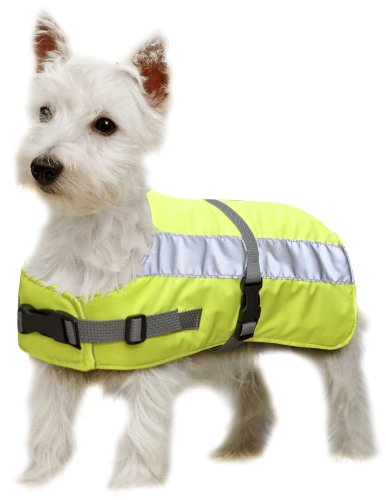 Petlife Flectalon Hi-Vis Dog Jacket Complete with Thermal Lining, 10-inch, Fluorescent Yellow - PawsPlanet Australia