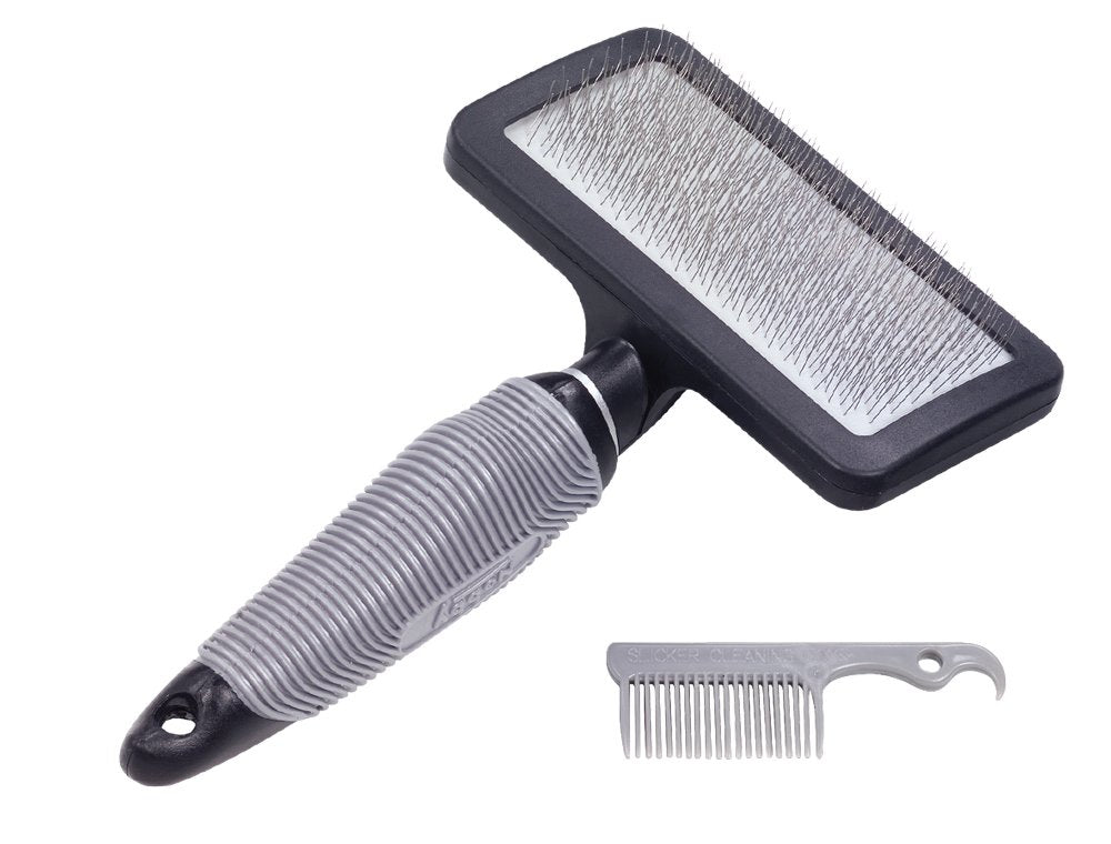 Nobby Starline Professional Grooming Range Slicker Brush with Cleaning Comb for Dog/ Cat, Large L - PawsPlanet Australia