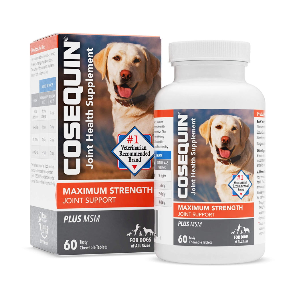 Nutramax Cosquin DS Chewables Plus MSM Tablet, Chicken Taste, 60-Count 60 Count (Pack of 1) - PawsPlanet Australia