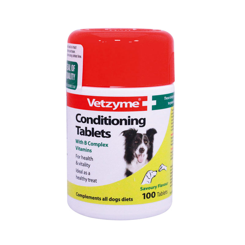 Vetzyme | Conditioning Dog Supplements, Promotes Health & Vitality | Supports Immune System | Nutritional Savoury Treat (100 Tablets) 100 Tablets - PawsPlanet Australia