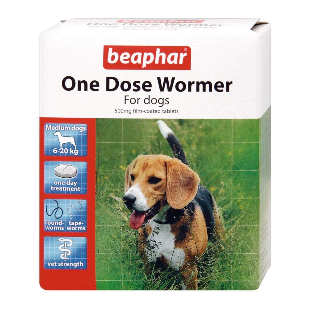 Beaphar 1 Dose Wormer Tablets For Medium Dogs 2 Tablets - PawsPlanet Australia